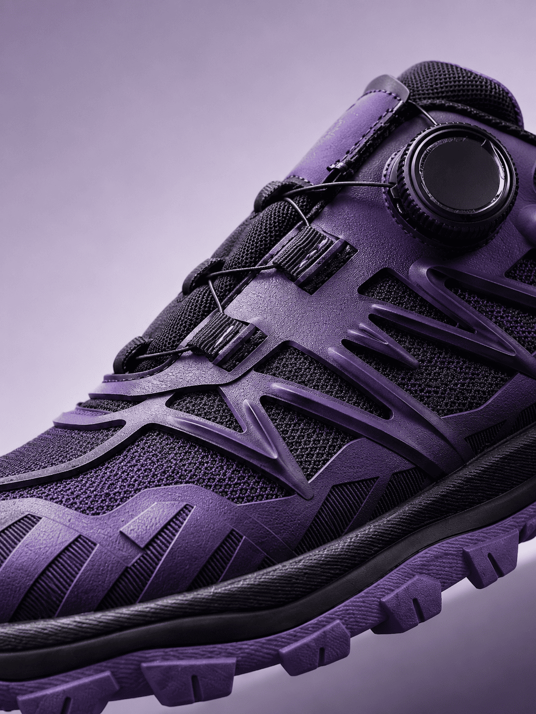 KPU molded shoe upper structure showing engineered 3D texture and reinforced zones